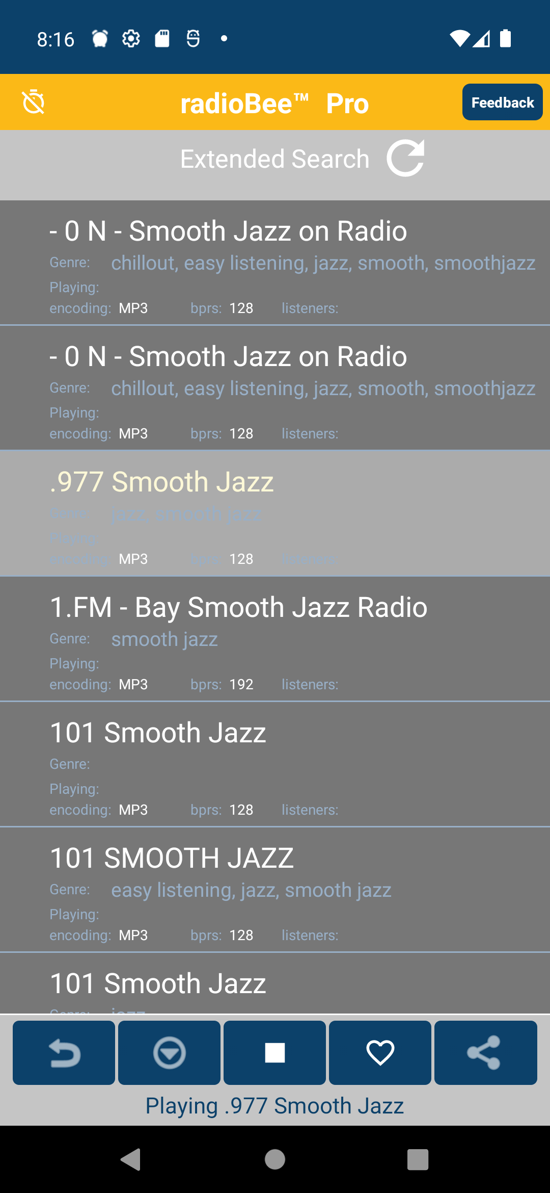 radioBee now playing metadata
